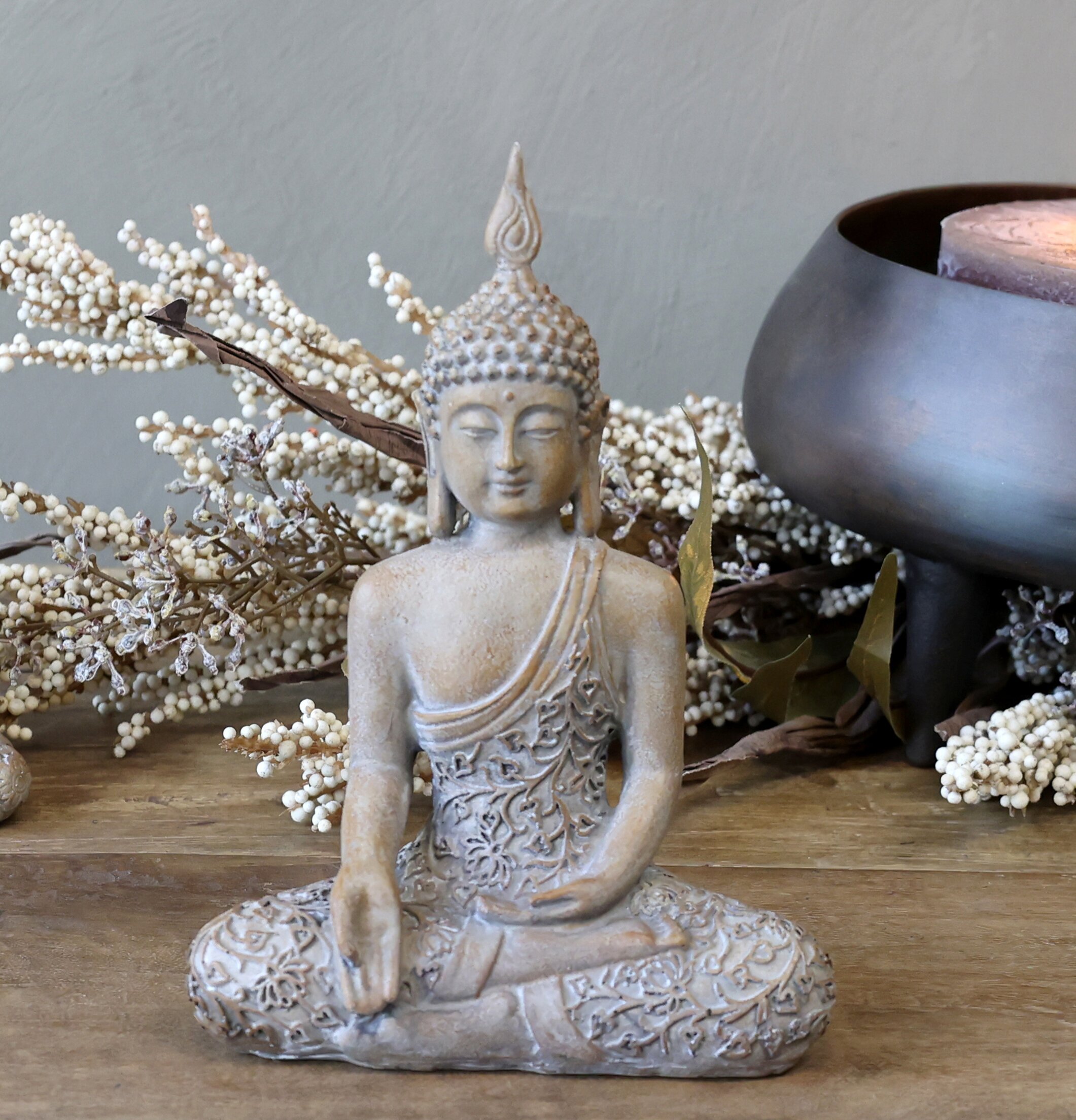 Harmony Buddha 18x13cm från Chic Antique på rustikt träbord