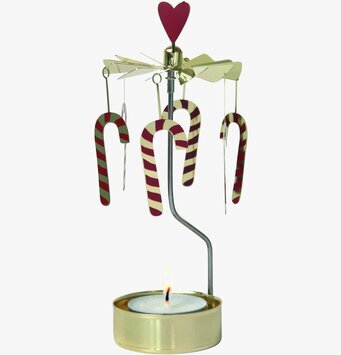 Bild av änglaspel med polkagristema och hjärtmotiv