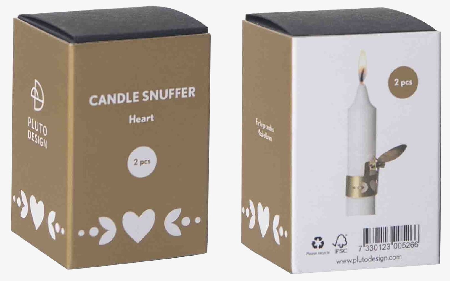 Ljussläckare Hjärta 2-Pack från Pluto Produkter