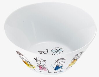Skål Icons 2-Pack från Poul Pava med färgglada illustrationer