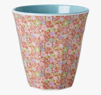Mugg Röd Med Blomster från Rice med blommigt mönster