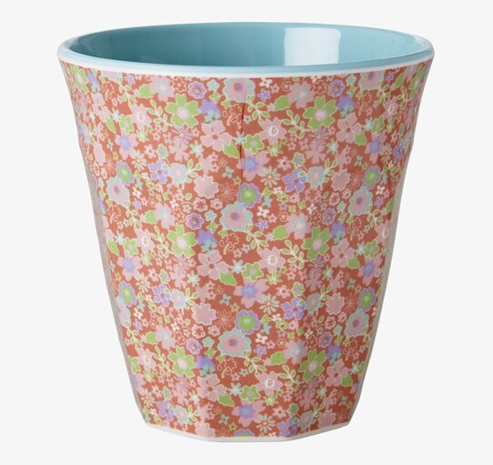 Mugg Röd Med Blomster från Rice med blommigt mönster