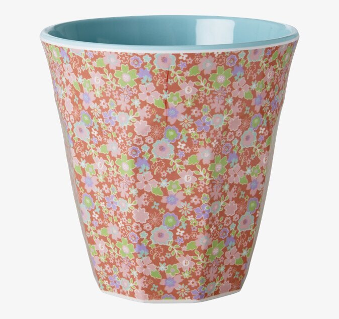 Mugg Röd Med Blomster från Rice med blommigt mönster