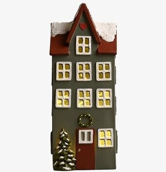 Hus Deko LED Blå/Grå från Det Gamle Apotek med belysning