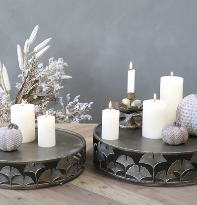 Fat Med Blomsterkant Stor Chic Antique för ljus, lyktor, växter och krukor