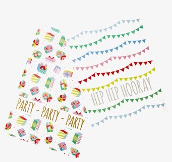 Papperspåsar Kalas från Rice med färgglada festmotiv