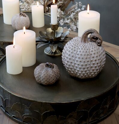 Fat Med Blomsterkant Stor Chic Antique för ljus, lyktor, växter och krukor