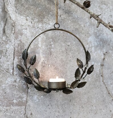 Ljuskrans Blad Metall Värmeljus från Chic Antique hängande