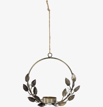 Ljuskrans Blad Metall Värmeljus från Chic Antique hängande