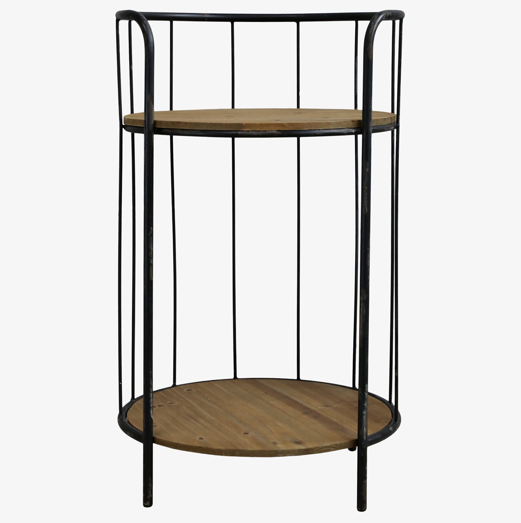 Sidobord Rund från Chic Antique med trä och svart metall