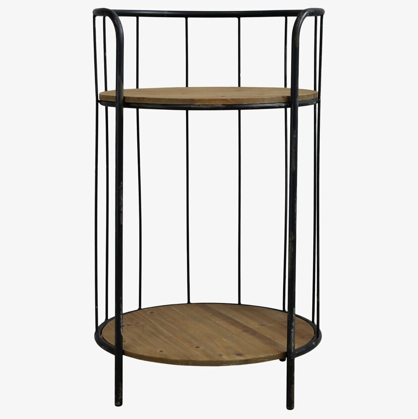 Sidobord Rund från Chic Antique med trä och svart metall