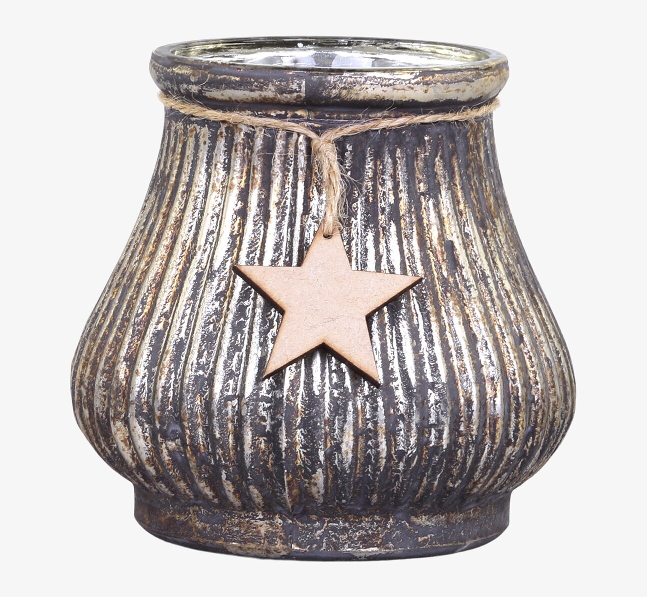 Ljuslykta Med Stjärna 10xØ10cm från Chic Antique med patina