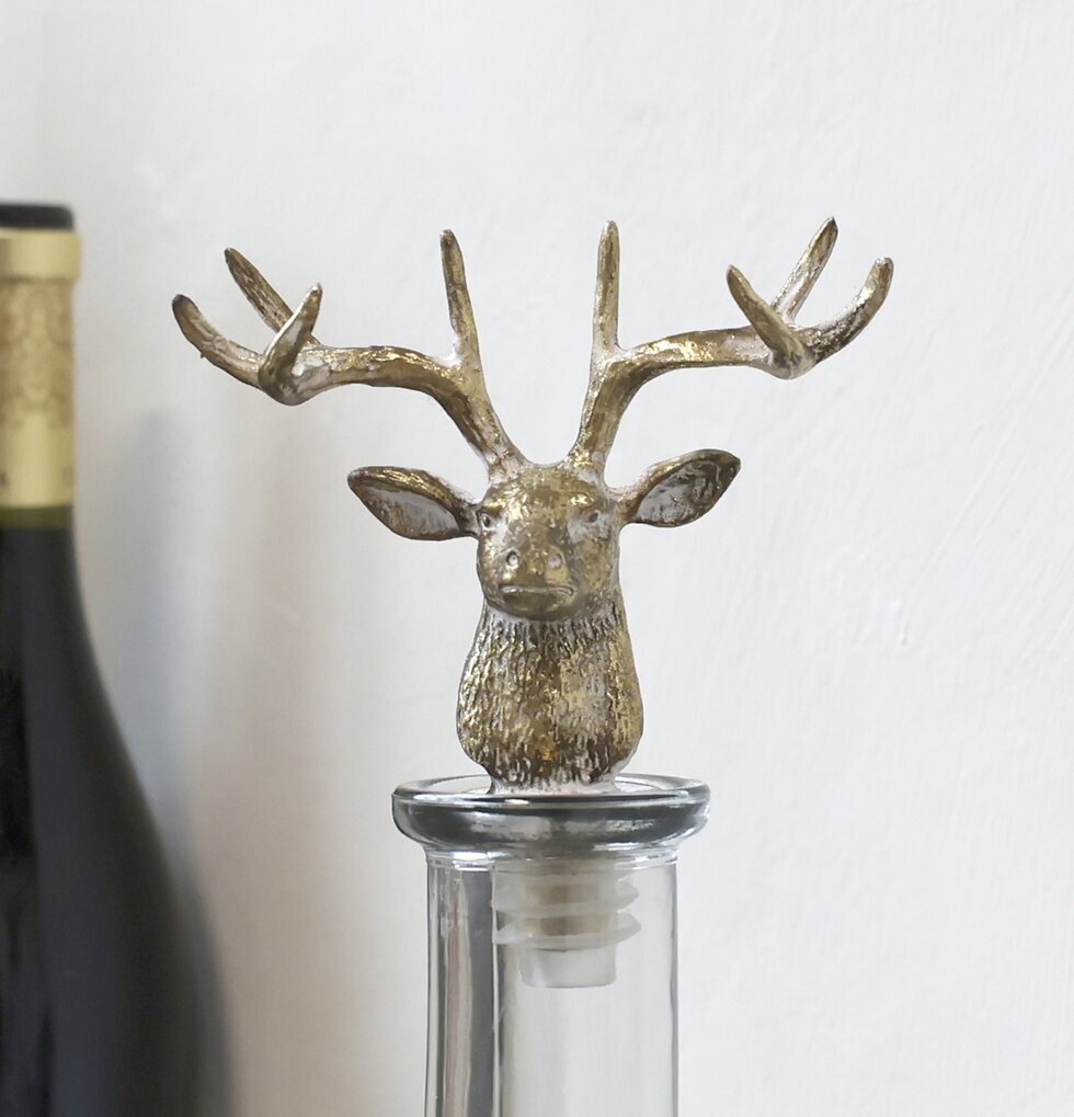 Flaskkork Hjort Antik Mässing från Chic Antique på glasflaska