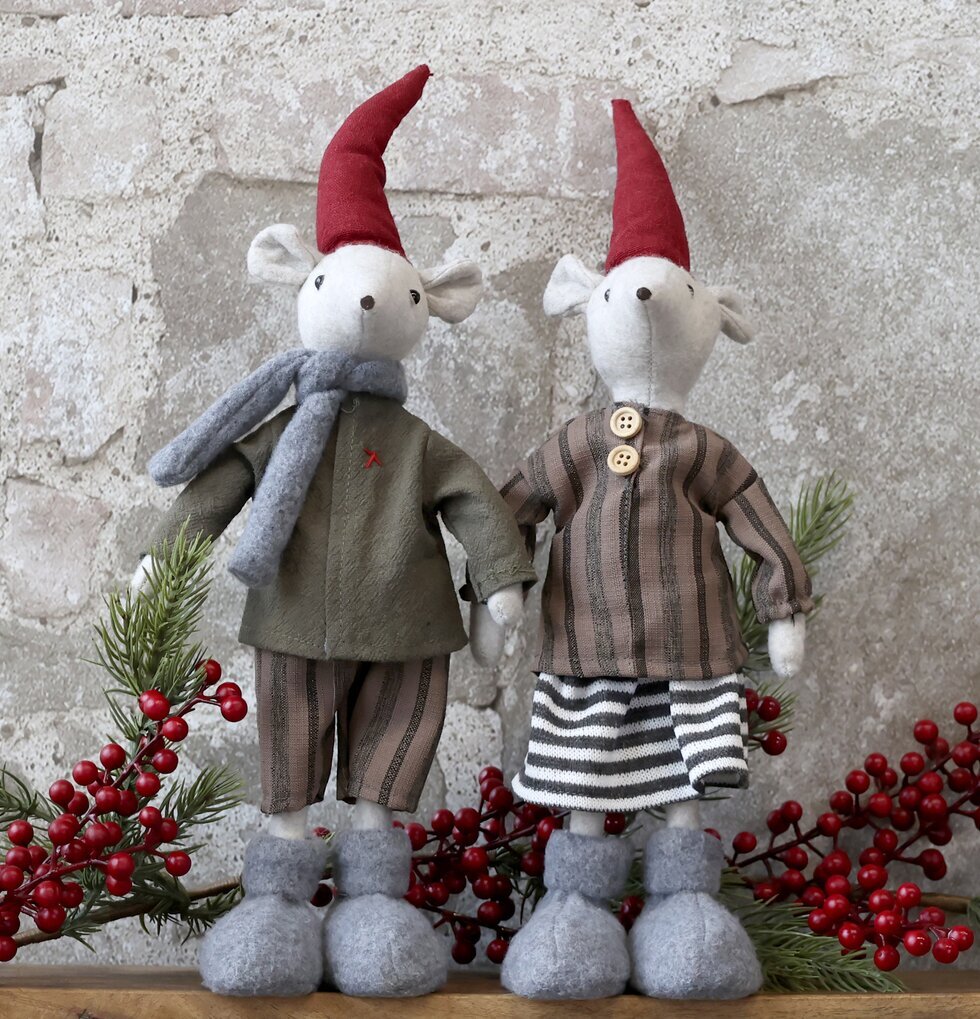 Asger & Agnes Stående Julmus 38cm från Chic Antique