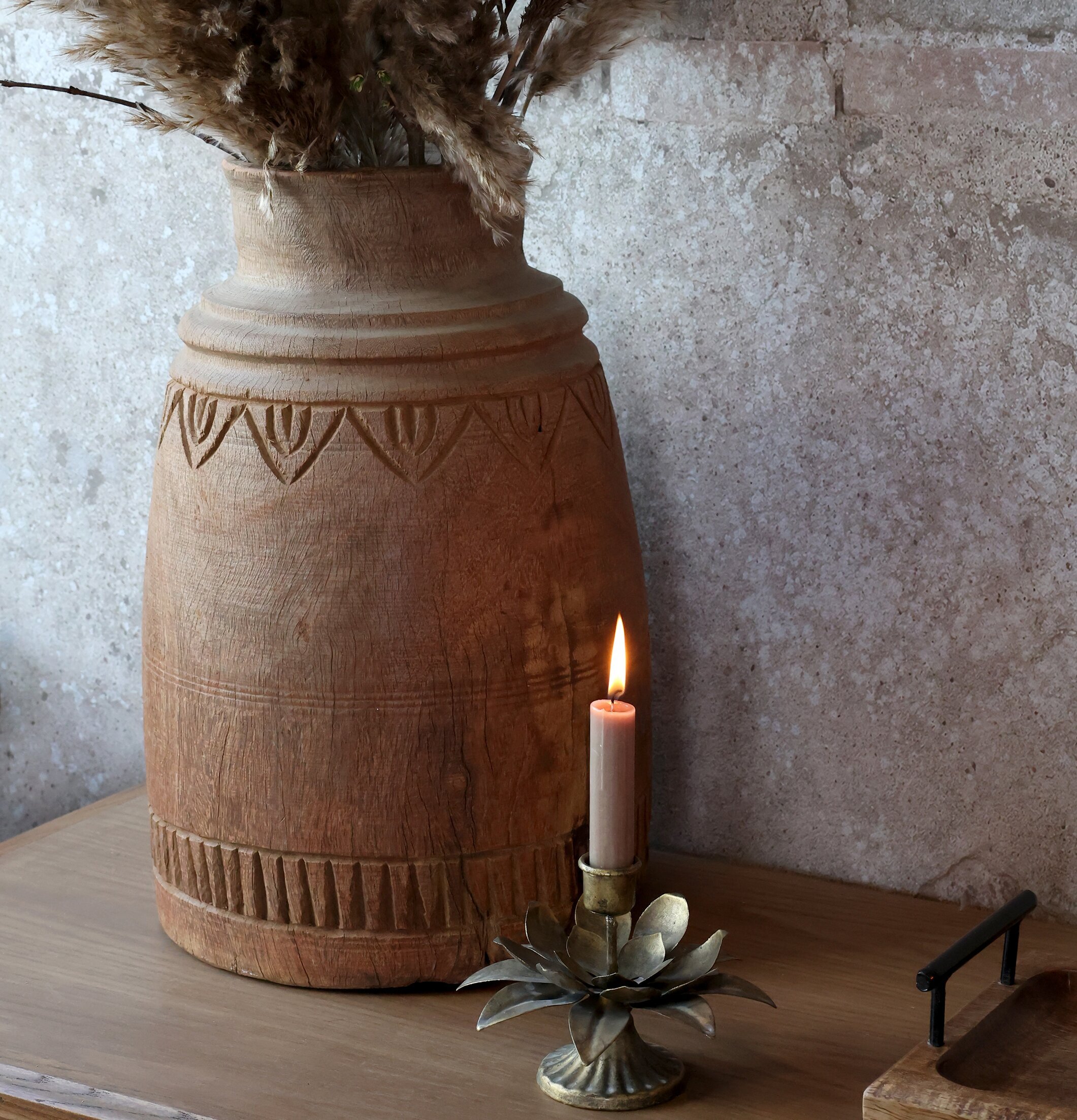 Grimaud Vas Deko 44cm från Chic Antique med torkade växter