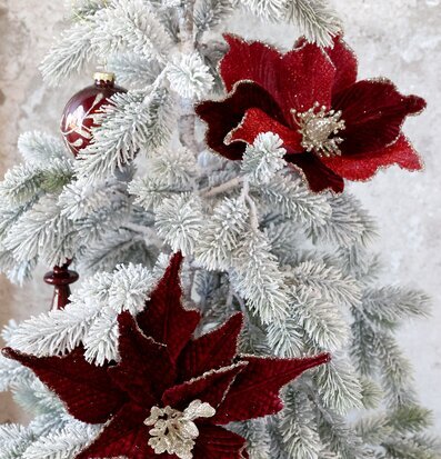 Julblomma Med Clip Mörkröd Ø20cm från Chic Antique i gran