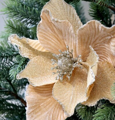 Julblomma Med Clip Amber Ø20cm från Chic Antique i grankvist