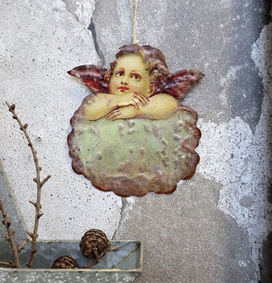 Plåtskylt Angel Vintage från Chic Antique med ängelmotiv