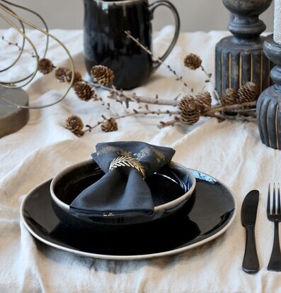 Servett Set/4 Iskristaller Mörkgrå från Chic Antique på dukning