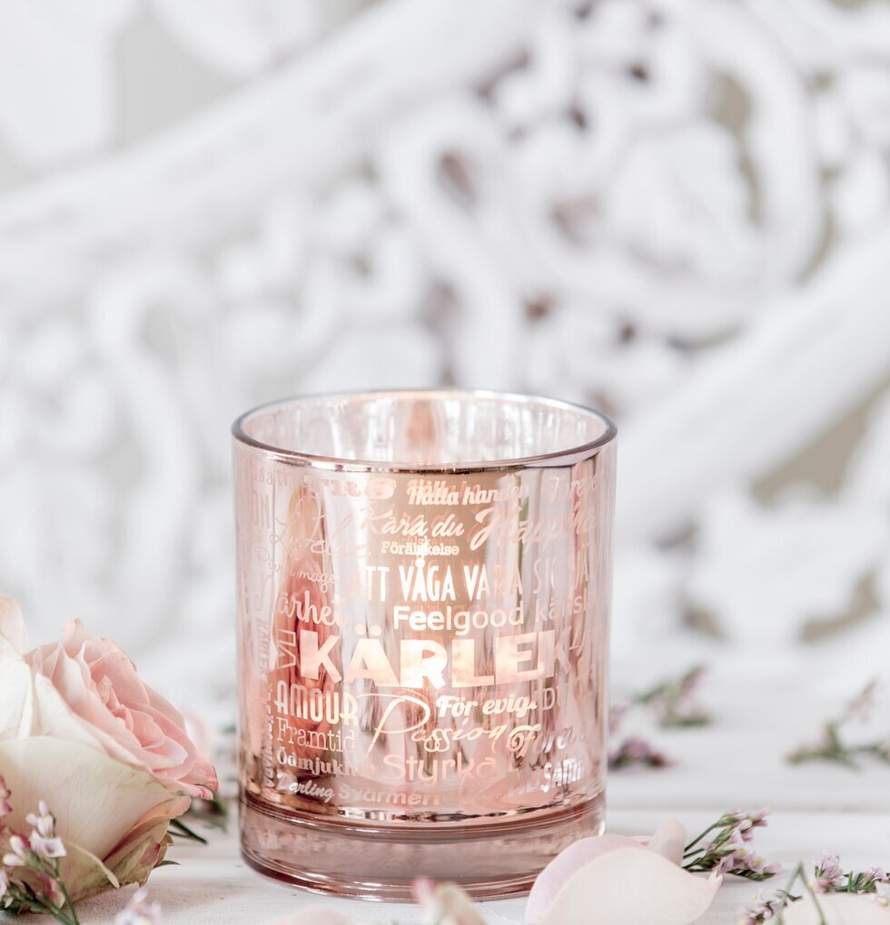 Love Rosé - Majas Cottage ljuslykta med inspirerande text
