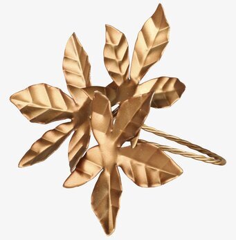 Servettring Blad Mässing från Chic Antique med bladmotiv