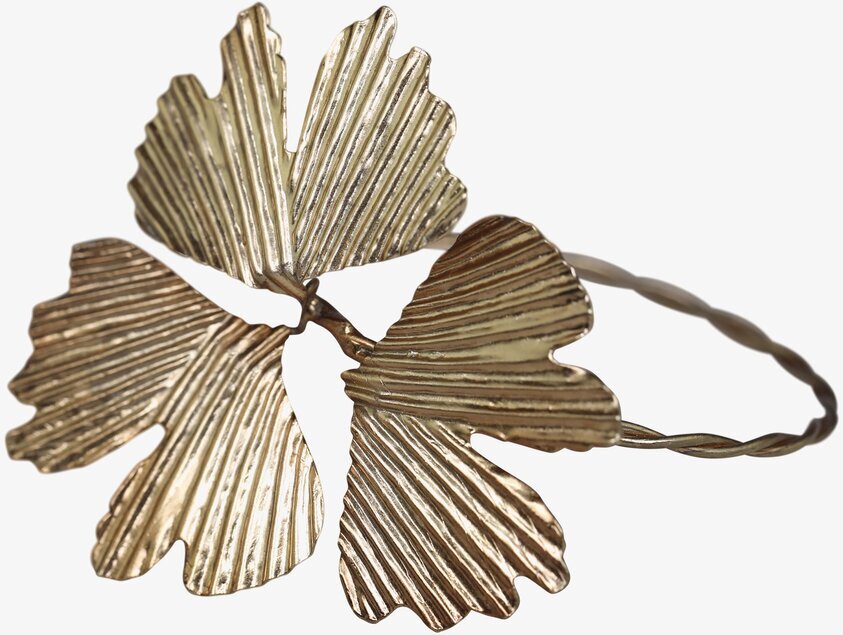 Servettring Blad Mässing från Chic Antique på vit bakgrund