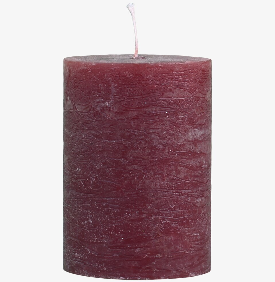 Blockljus Rustik Mörkröd 10cm från Chic Antique