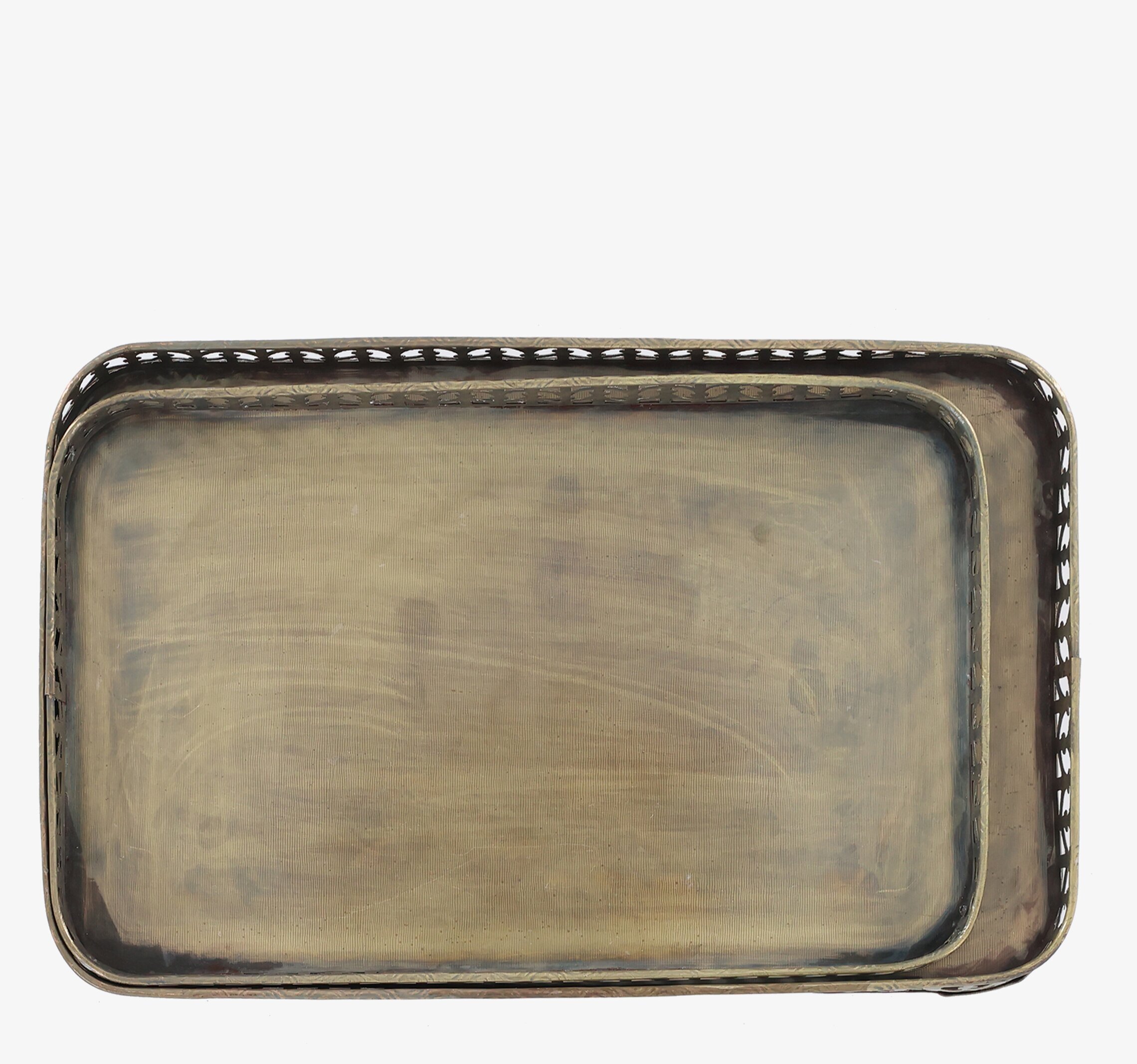 Fat Med Mönster Set/2 Antik Mässing från Chic Antique