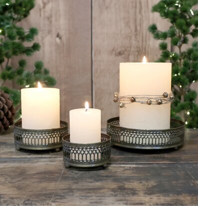 Fat Med Mönster Set/3 Antik Mässing från Chic Antique på bord