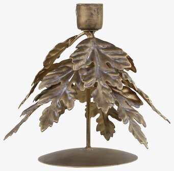 Ljusstake Blad Antik Mässing från Chic Antique i detalj