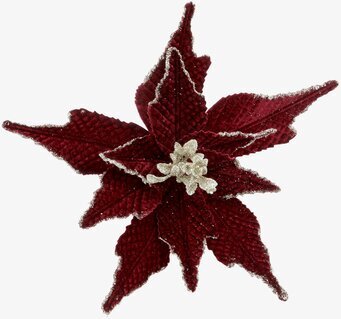 Julblomma Med Clip Mörkröd Ø25cm från Chic Antique, elegant