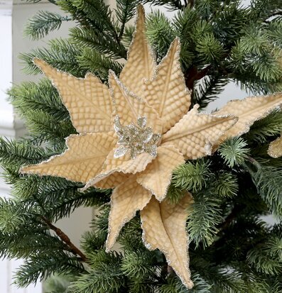 Julblomma Med Clip Amber Ø25cm Chic Antique Övrig prydnad/dekoration för inredning innemiljö