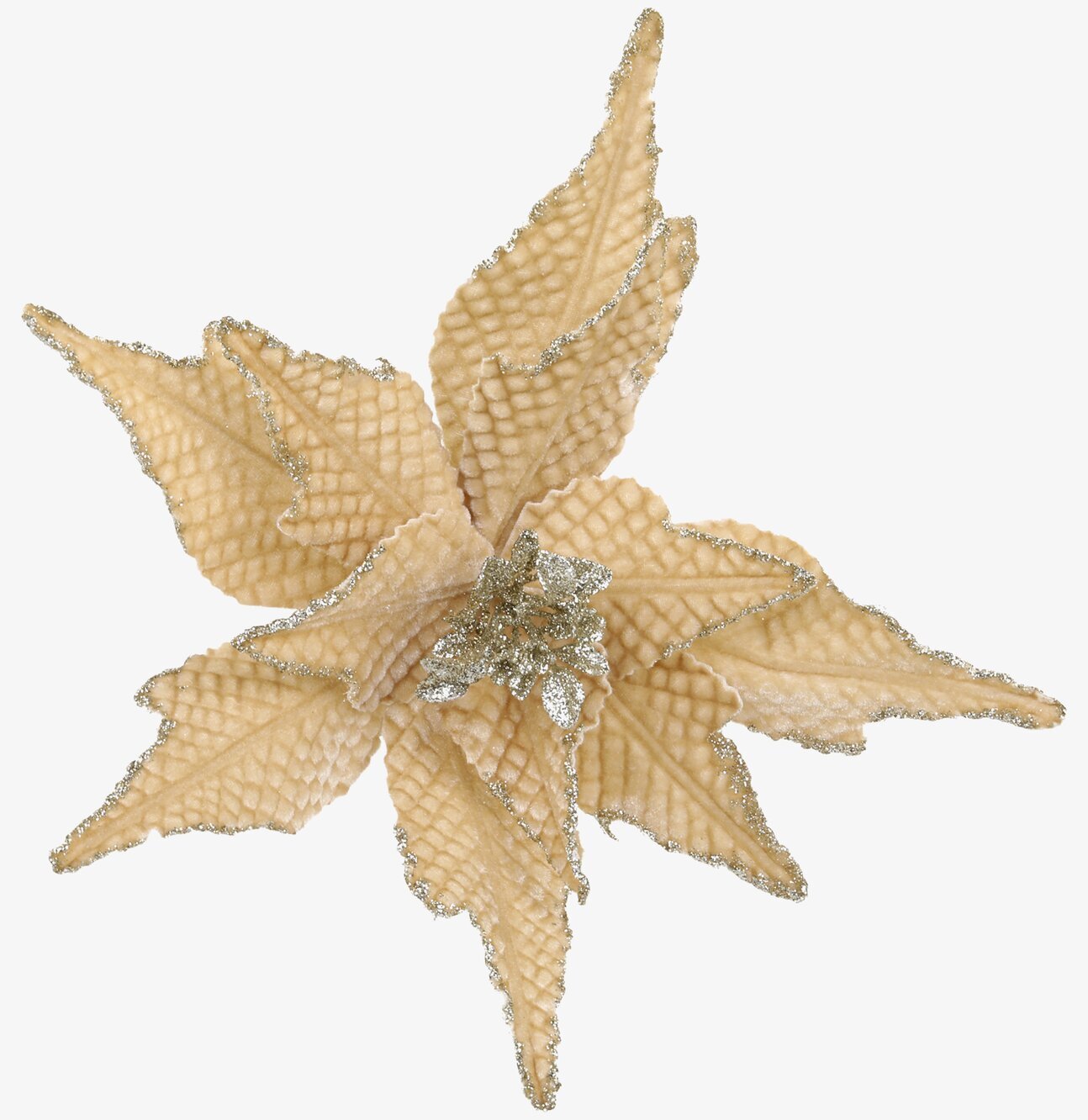 Julblomma Med Clip Amber Ø25cm från Chic Antique, glittrande