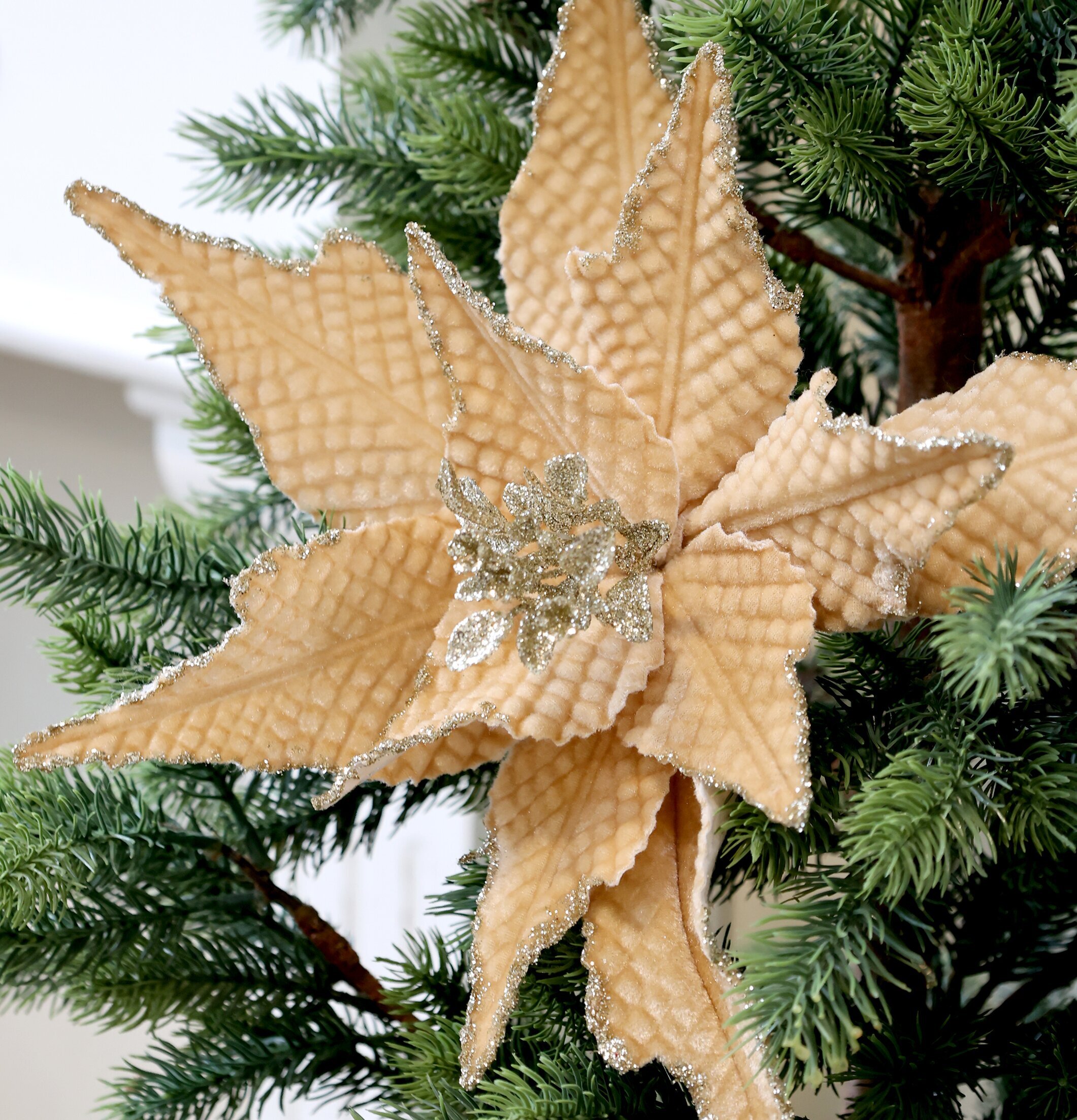 Julblomma Med Clip Amber Ø25cm från Chic Antique i gran