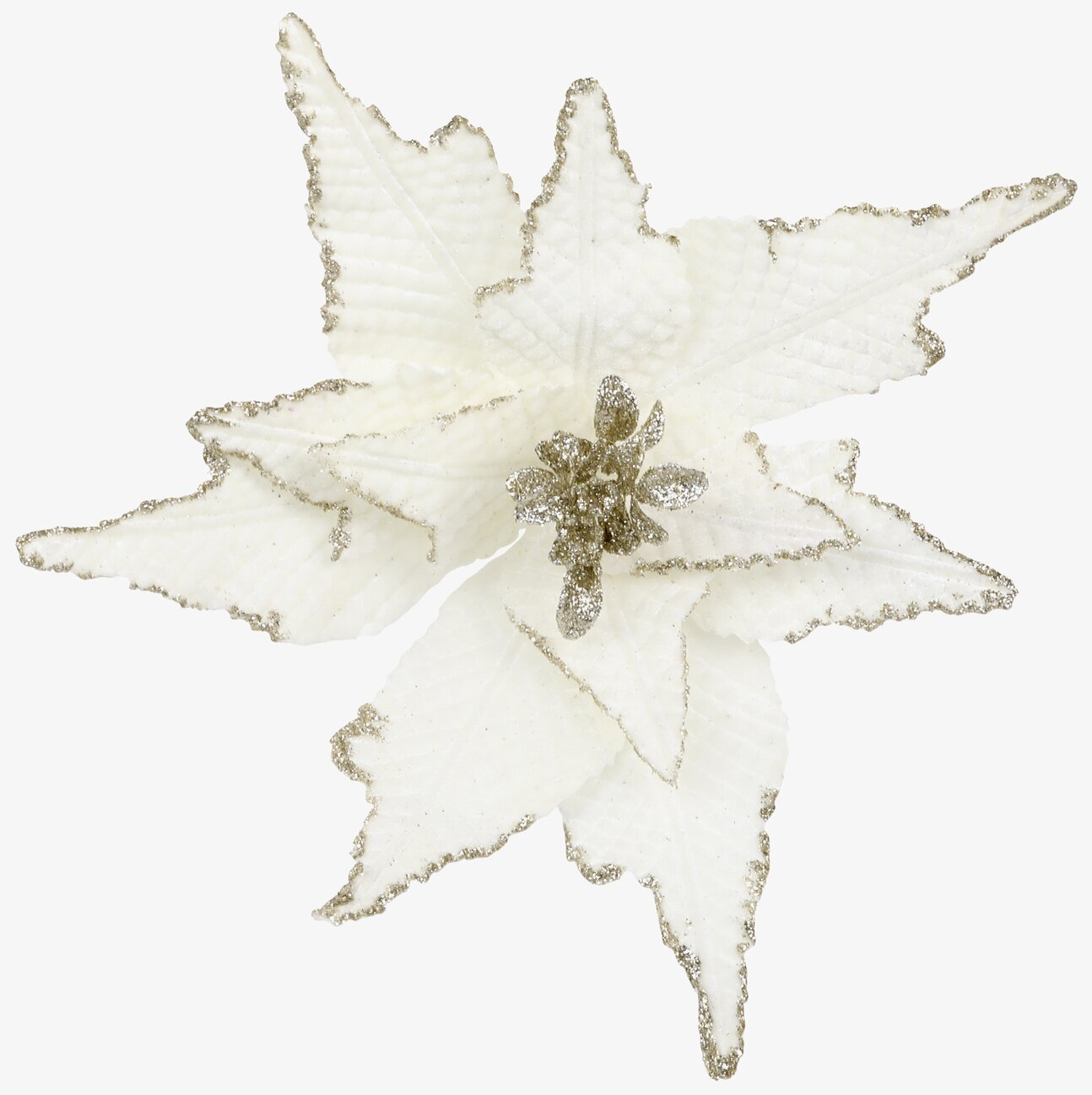 Julblomma Med Clip Vit Ø25cm från Chic Antique, elegant detalj