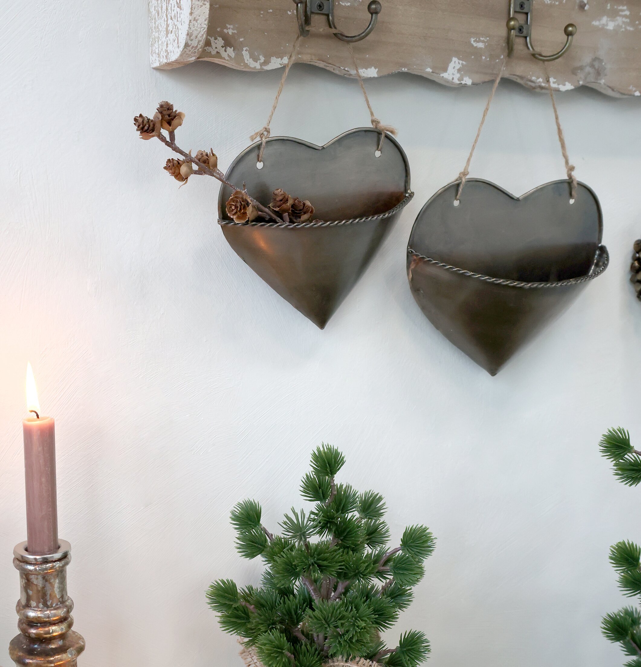 Dekorationshjärta Antik Mässing från Chic Antique hängande