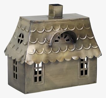 Foto av charmig ljuslykta med antik mässingsfinish