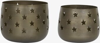 Ljuslykta Antik Mässing Set/2 från Chic Antique i två storlekar