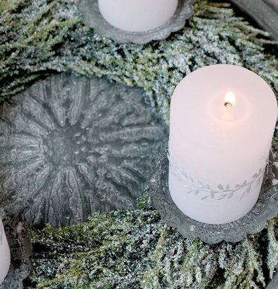 Dekorationsfat Antik Zink från Chic Antique med vintertema