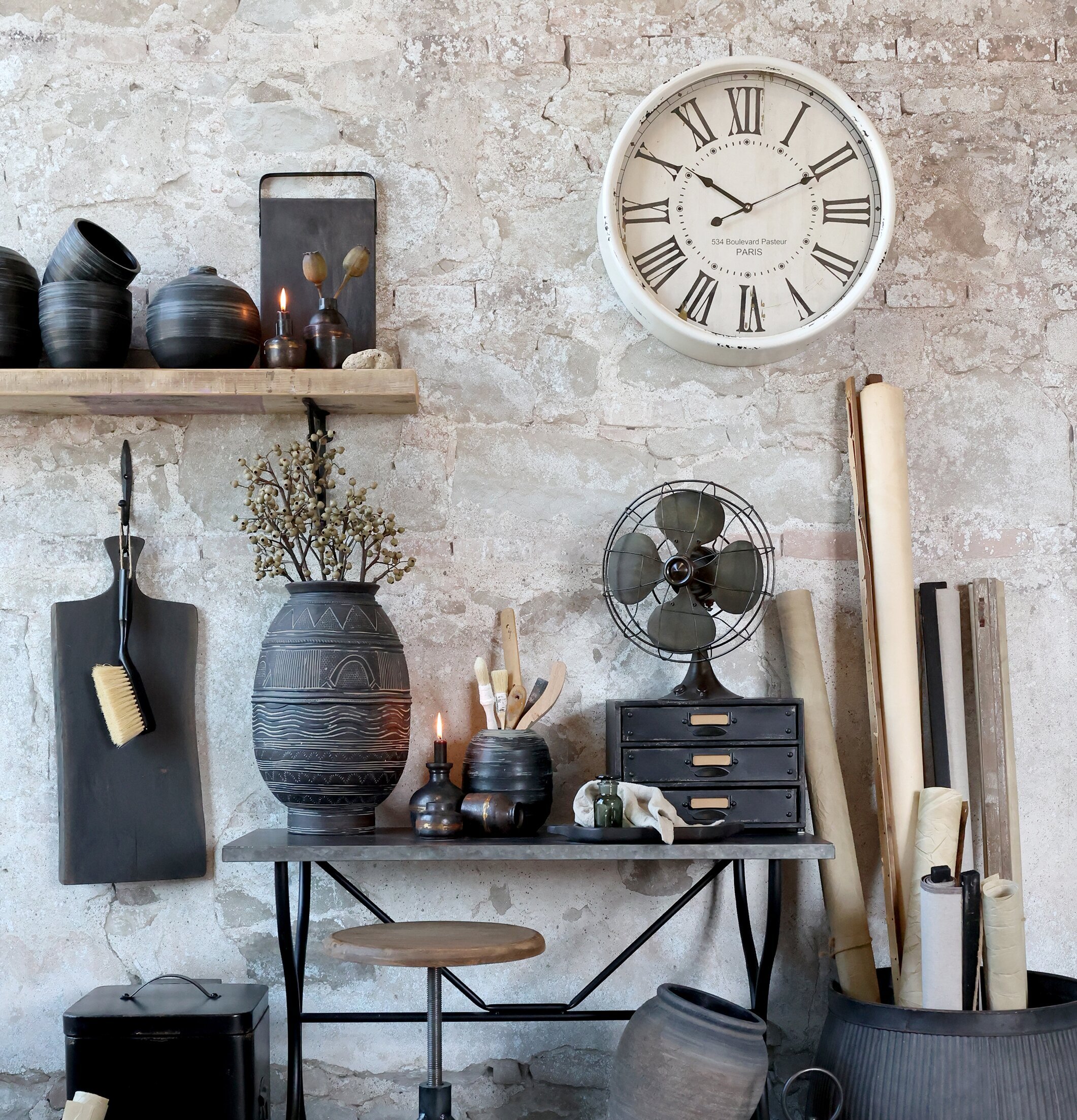 Väggklocka Antik Creme från Chic Antique i antik design