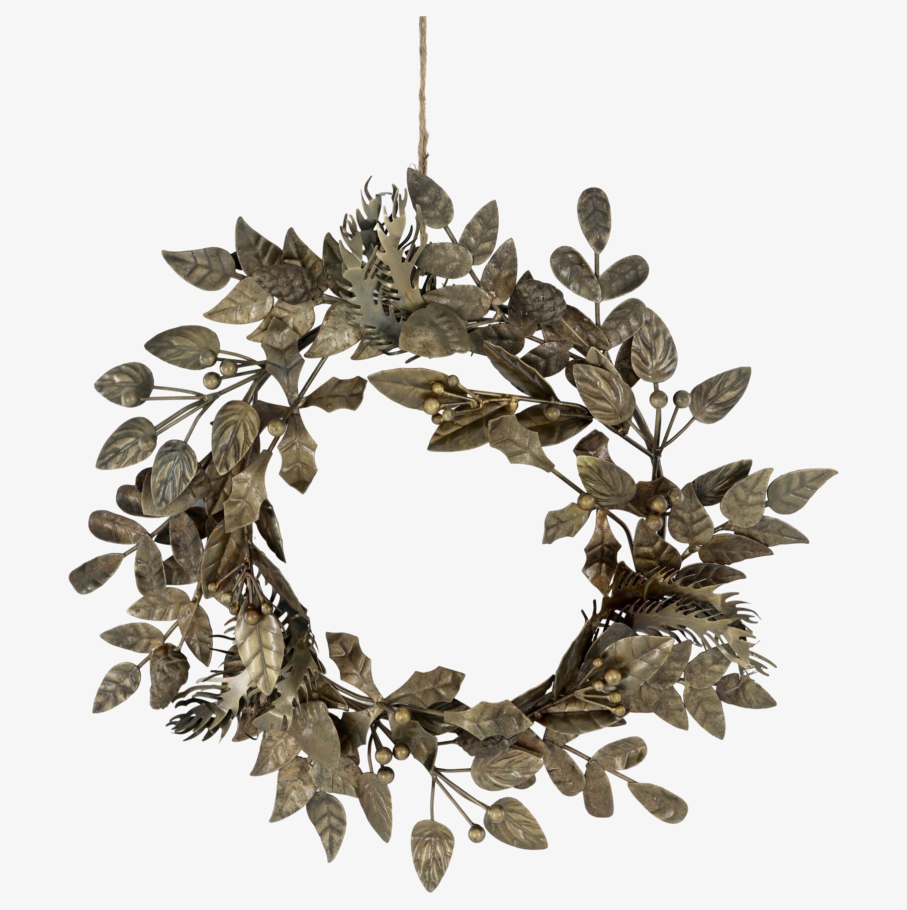 Krans Blad/Kottar Antik Mässing från Chic Antique hänger