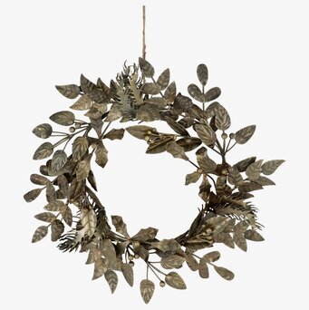 Krans Blad/Kottar Antik Mässing från Chic Antique hänger