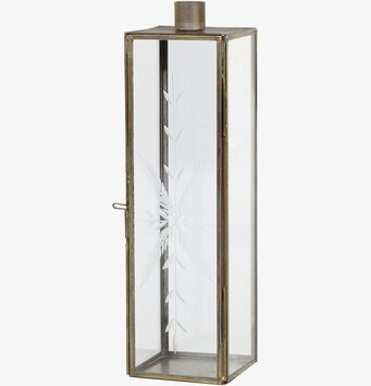 Ljusstake Antik Mässing från Chic Antique med glasdetaljer