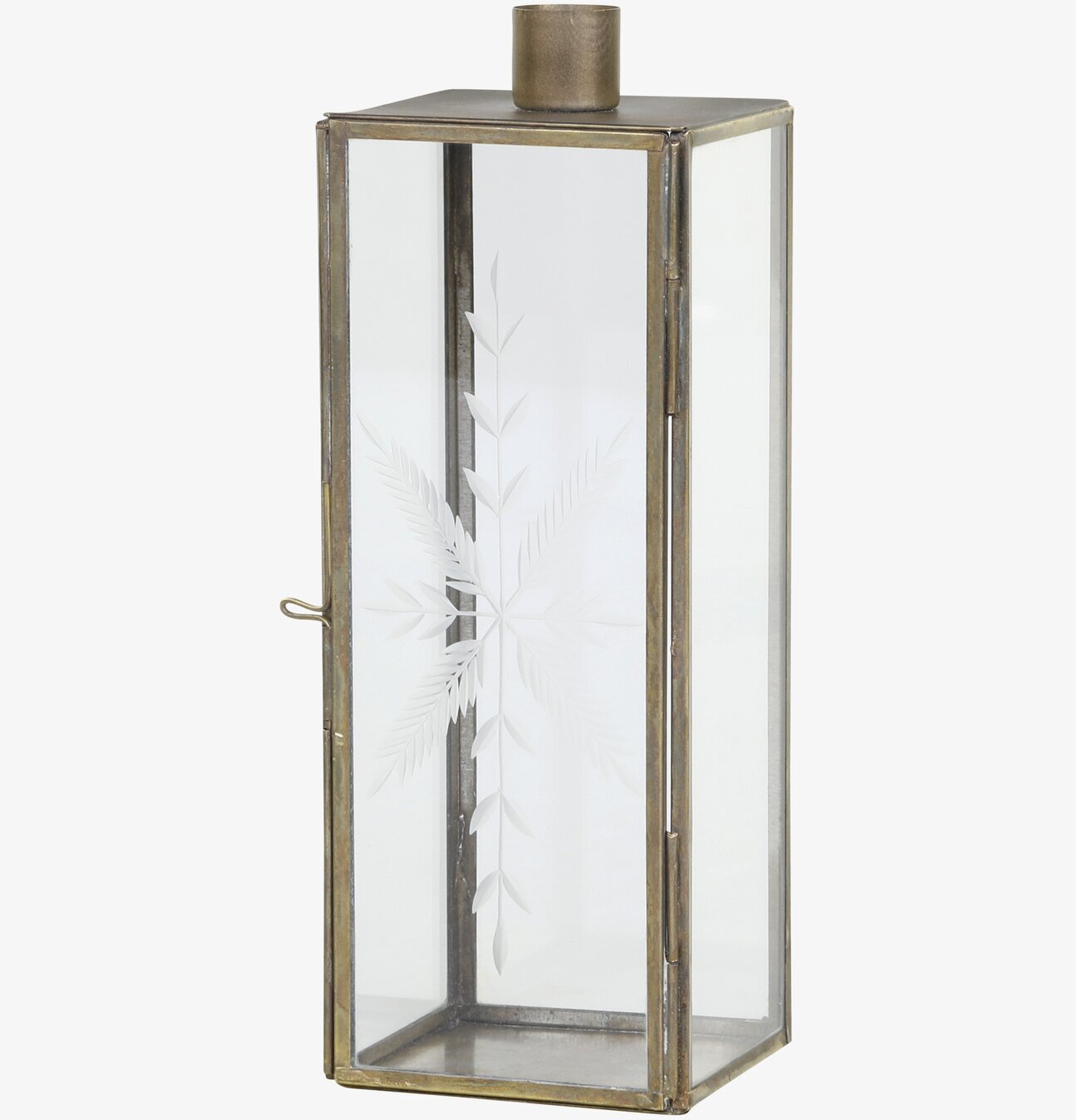 Ljusstake Antik Mässing från Chic Antique med glasväggar