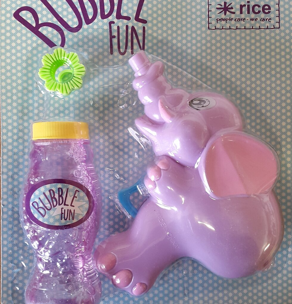 Bubble Gun Elefant Lila från Rice med ergonomiskt handtag