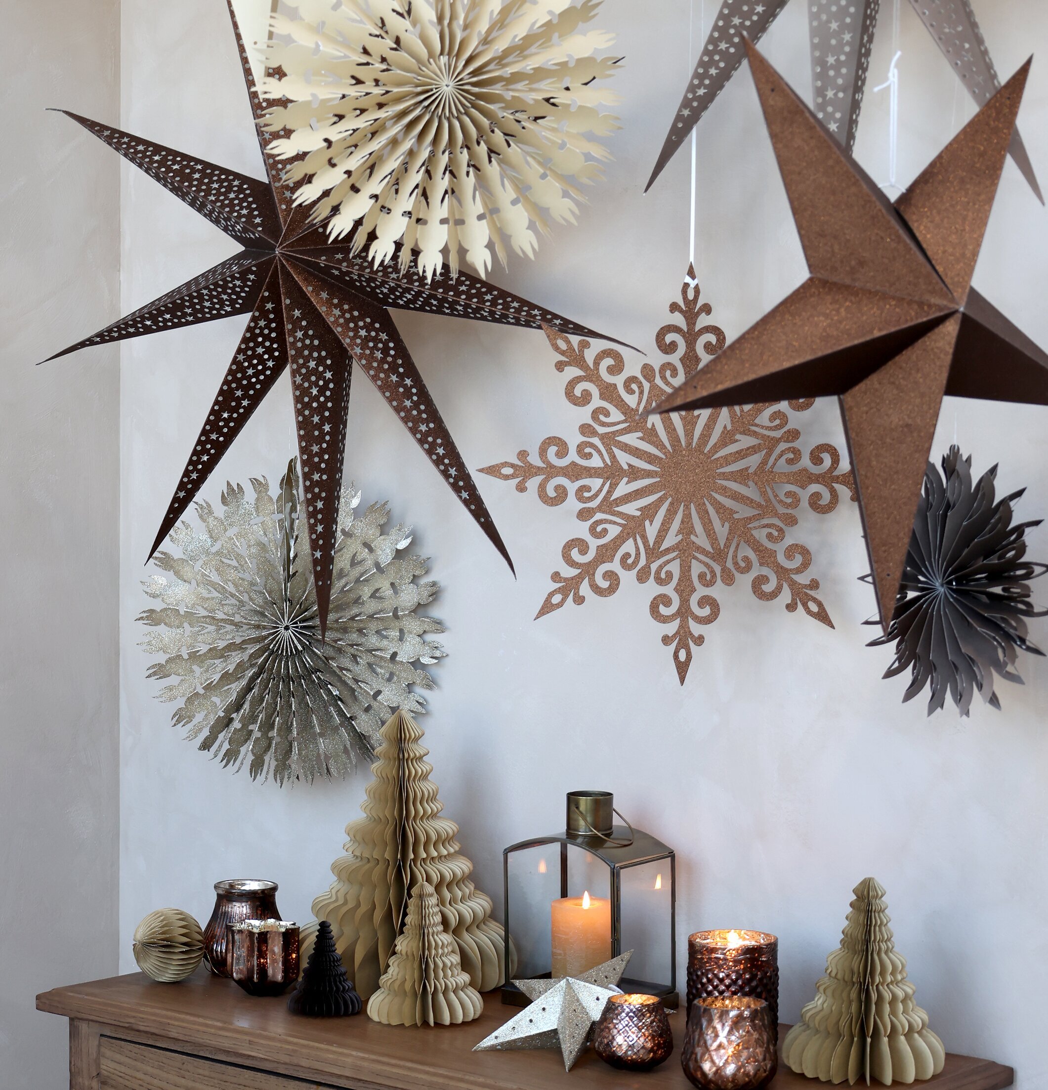 Stjärna Vintage Champagne Ø25cm från Chic Antique i fönster