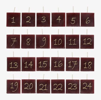 Kalenderljus 1-24 Antik Cherry från Chic Antique i rader