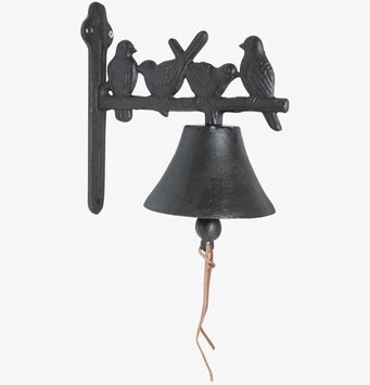 Klocka Fåglar Gjutjärn Svart från Silkflower i närbild