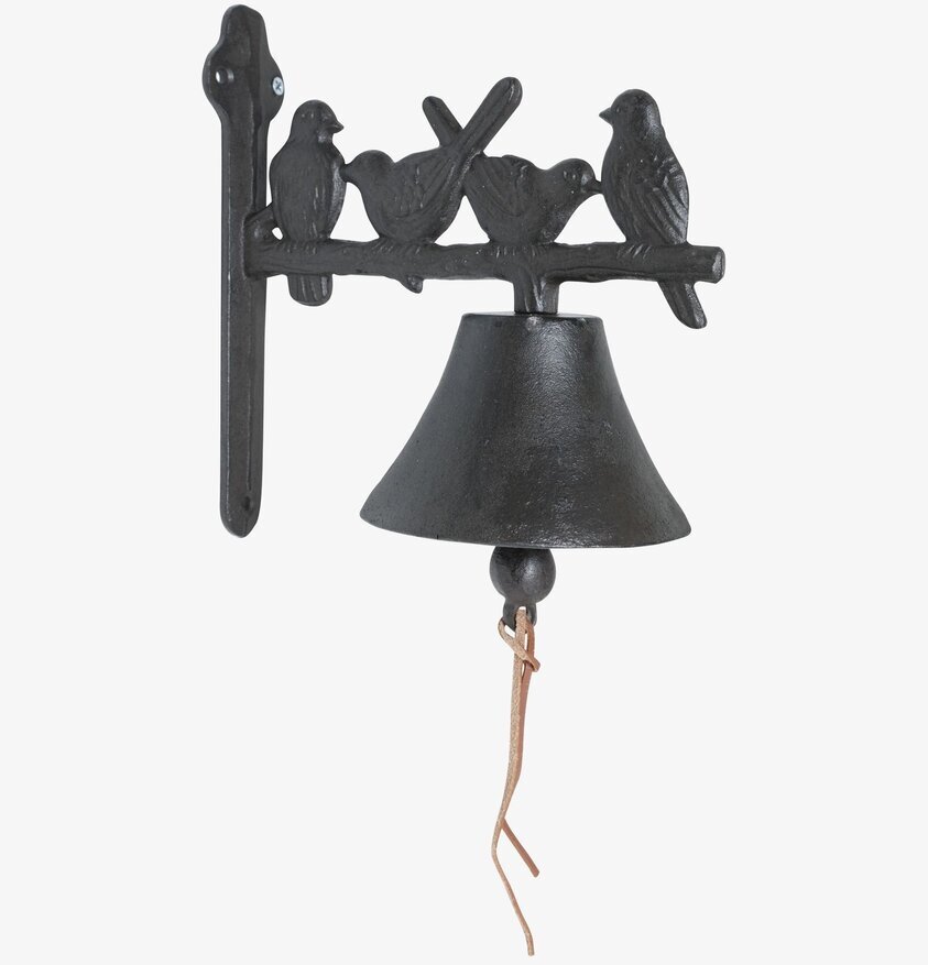 Klocka Fåglar Gjutjärn Svart från Silkflower i närbild