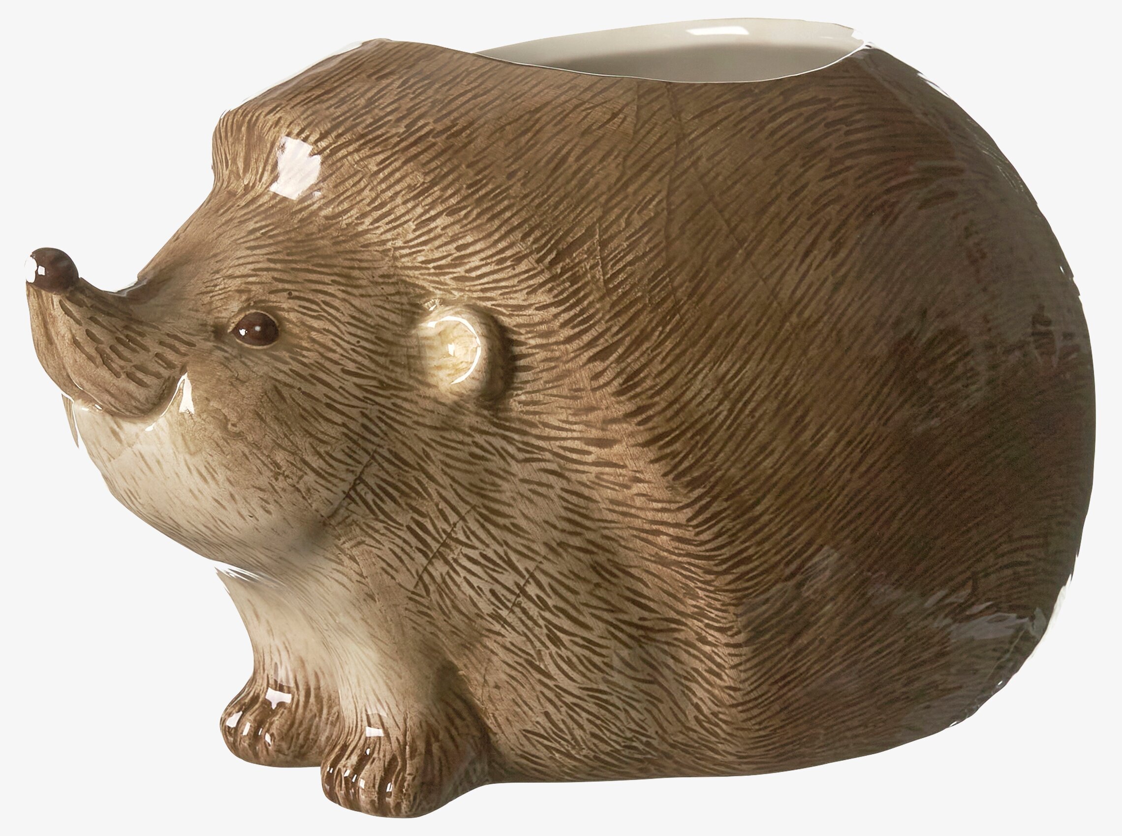 Kruka Igelkott Brunmelerad från Wikholm Form i keramik